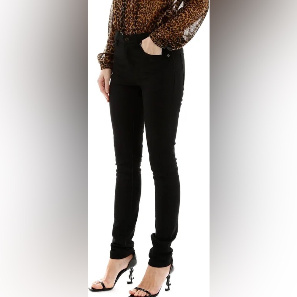 Saint Laurent Black Skinny Low Rise denim
